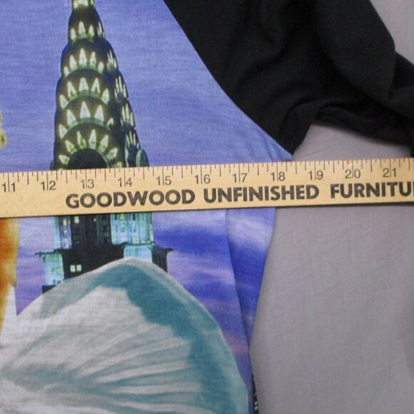 Marilyn Monroe Raglan Quarter Sleeve Top Black & Purple Women Size |  L - Picture 5 of 9